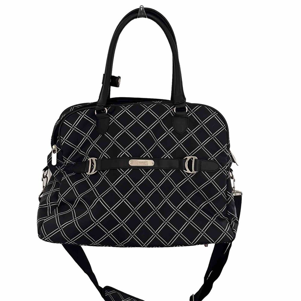 CHAPS Ralph Lauren Carry On Luggage Travel Bag Laptop Work black white